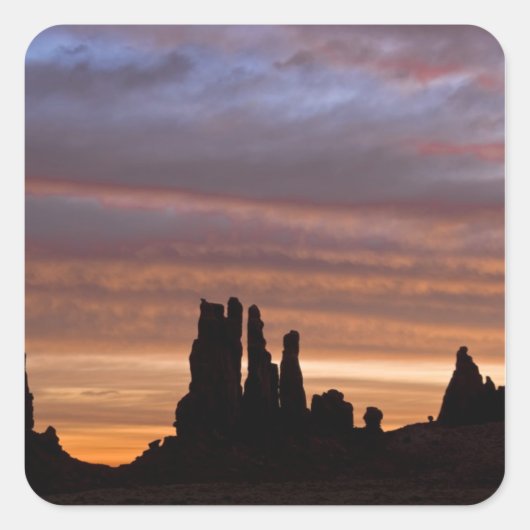 VS, Utah, Monument Valley National Park. 2 Vierkante Sticker (Voorkant)