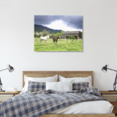 VS, Utah, paarden op ranch Canvas Afdruk (Insitu (Slaapkamer))