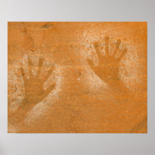VS, Utah, Pictogram handafdrukken op zandsteen, Poster