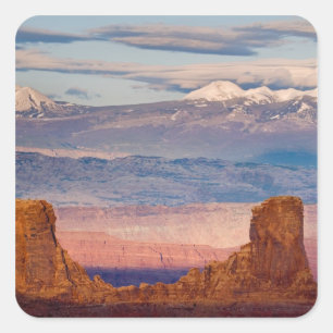 VS, Utah. Schitterend uitzicht op La Sal Mountains Vierkante Sticker