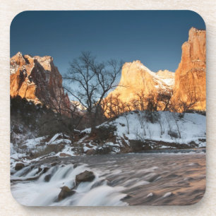 VS, Utah, Zion National Park. Bergzonsondergang Drankjes Onderzetter