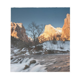VS, Utah, Zion National Park. Bergzonsopgang Notitieblok