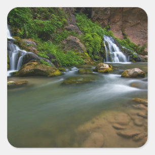 VS, Utah, Zion National Park. De Virgin Vierkante Sticker