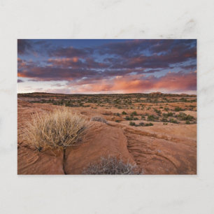 VS, Utah. Zonsondergang op Poison Spider Mesa nabi Briefkaart