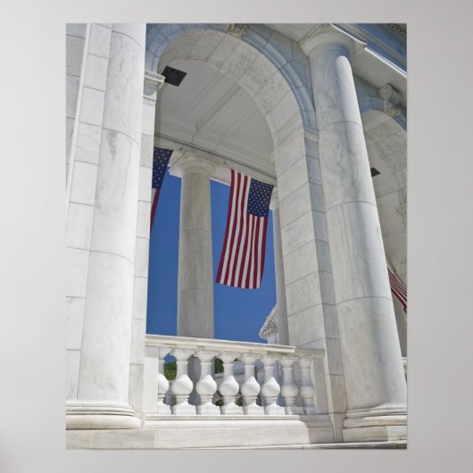 VS, VA, Arlington. Amerikaanse vlaggen hangen Poster (Voorkant)