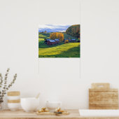 VS, Vermont, Boerderij Jenne. Roterende groene heu Poster (Keuken)