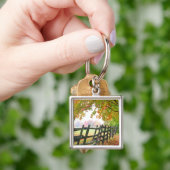 VS, Vermont. Hek onder herfstloof. Sleutelhanger (Hand)