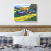 VS, Vermont, Jenne Farm. Rollende groene heuvels Canvas Afdruk (Insitu (Slaapkamer))