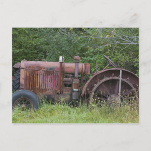 VS, Vermont, MANCHESTER: Antieke landbouwtractor Briefkaart