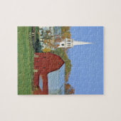 VS, Vermont, Peacham. Een rode schuur en wit Legpuzzel (Horizontaal)