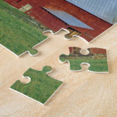 VS, Vermont, Peacham. Een rode schuur en witte Legpuzzel (Zijkant)