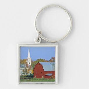 VS, Vermont, Peacham. Een rode schuur en witte Sleutelhanger