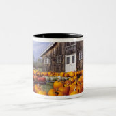 VS, Vermont, Shelbourne, Pumpkins Tweekleurige Koffiemok (Center)