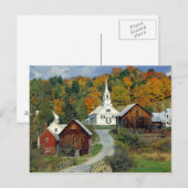 VS, Vermont, Waits River. Herfst foliage voegt toe Briefkaart (Voorkant / Achterkant)