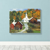 VS, Vermont, Waits River. Herfst foliage voegt toe Canvas Afdruk (Insitu (Houten vloer))
