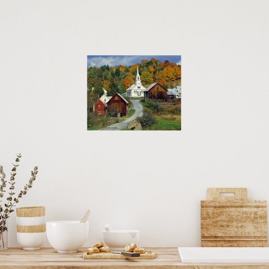 VS, Vermont, Waits River. Herfst foliage voegt toe Poster (Keuken)