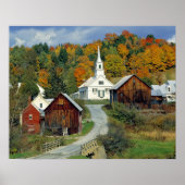 VS, Vermont, Waits River. Herfst foliage voegt toe Poster (Voorkant)