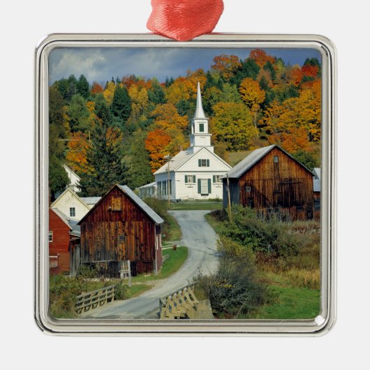 VS, Vermont, Waits River. Herfst Metalen Ornament (Voorkant)