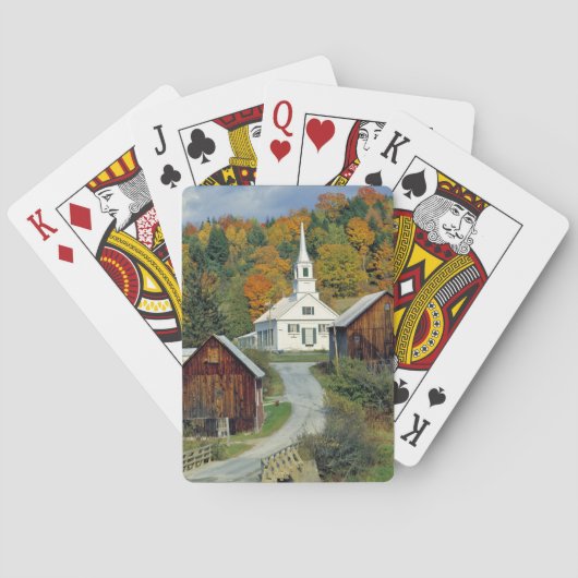VS, Vermont, Waits River. Herfstloof voegt toe Pokerkaarten (Achterkant)