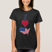VS Vertical I Love United States America Flag Map T-shirt (Voorkant)