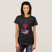 VS Vertical I Love United States America Flag Map T-shirt (Voorkant volledig)