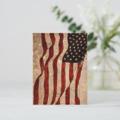 VS Vintage Amerikaanse Vlag Briefkaart (Staand voorkant)