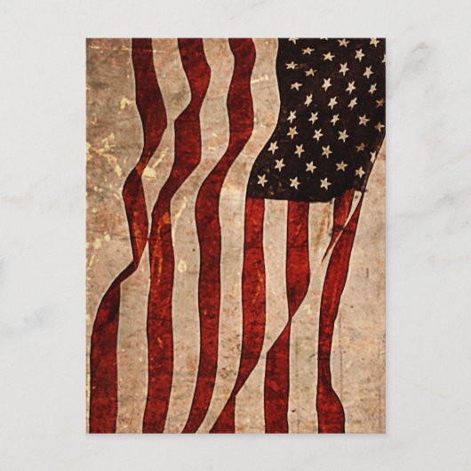 VS Vintage Amerikaanse Vlag Briefkaart (Voorkant)