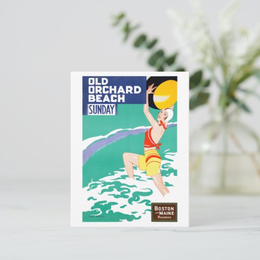 VS Vintage Travel Poster teruggezet Briefkaart (Staand voorkant)