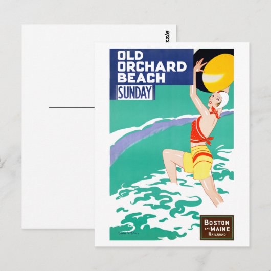 VS Vintage Travel Poster teruggezet Briefkaart (Voorkant / Achterkant)