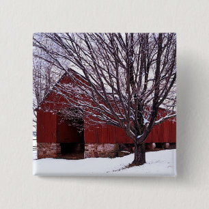 VS, Virginia, Fairfax County, Schuur en esdoorn Vierkante Button 5,1 Cm