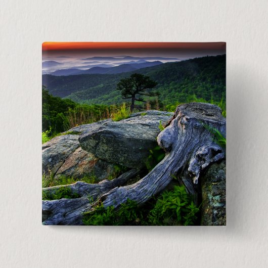 VS, Virginia, Shenandoah National Park. Vierkante Button 5,1 Cm (Voorkant)