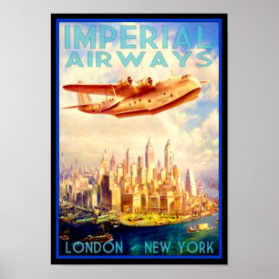 "VS/VK: 1950 New York City - Imerpial Airways  Poster