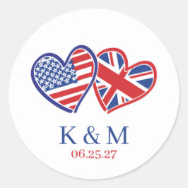 VS VK Hart Vlaggen Ronde Sticker