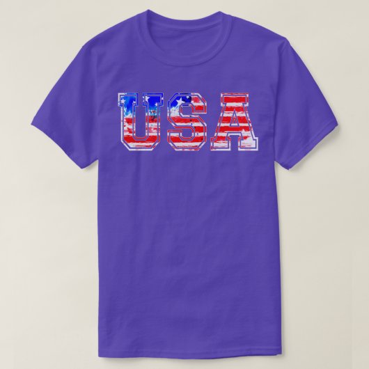 VS Vlag 4 juli Amerika T-shirt (Design voorkant)