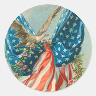 VS-vlag Adelaar Roos Memorial Day Ronde Sticker