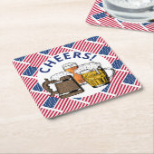 VS VLAG Amerikaans bier Kartonnen Onderzetters (Schuin)