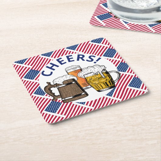 VS VLAG Amerikaans bier Kartonnen Onderzetters (Schuin)