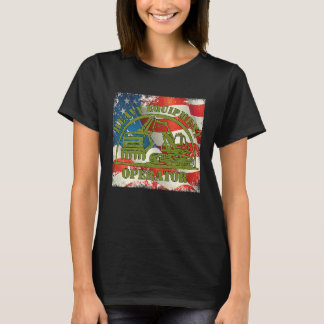VS-vlag Amerikaanse Heavy Equipment Excavator Oper T-shirt