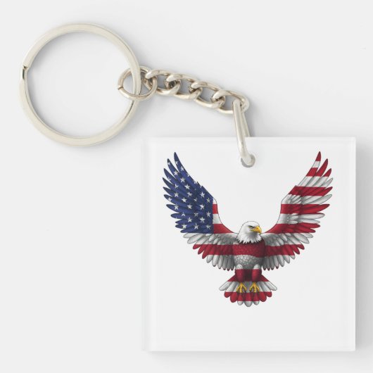 VS-vlag Amerikaanse Zeearend 4 juli Sleutelhanger (voorkant)