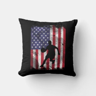 VS Vlag Basketbal Vintage Patriottische Basketbals Kussen
