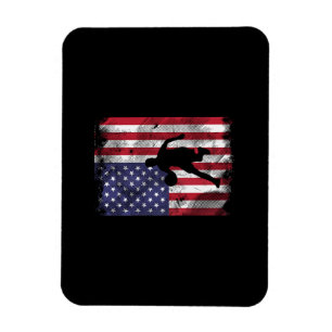 VS Vlag Basketbal Vintage Patriottische Basketbals Magneet