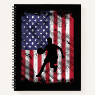 VS Vlag Basketbal Vintage Patriottische Basketbals Notitieboek