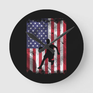 VS Vlag Basketbal Vintage Patriottische Basketbals Ronde Klok