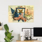 VS-vlag bloem burgeroorlog adelaar Memorial Day Poster (Thuiskantoor)