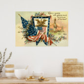 VS-vlag bloem burgeroorlog adelaar Memorial Day Poster (Keuken)