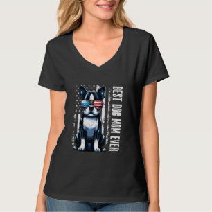 VS Vlag Boston Terrier Beste Hond Moeder Ooit T-shirt