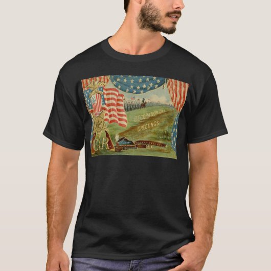 VS Vlag Burgeroorlog Unie Medaille T-shirt (Voorkant)