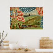 VS Vlag Burgeroorlog Union Medaille Poster (Keuken)