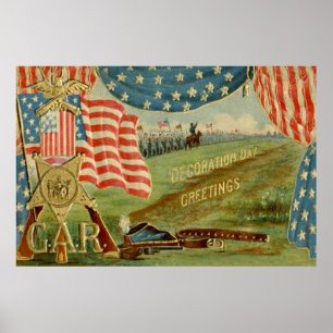 VS Vlag Burgeroorlog Union Medaille Poster
