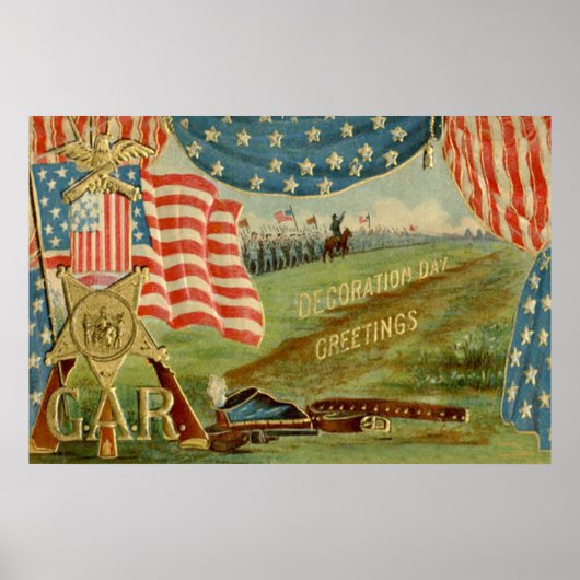VS Vlag Burgeroorlog Union Medaille Poster (Voorkant)